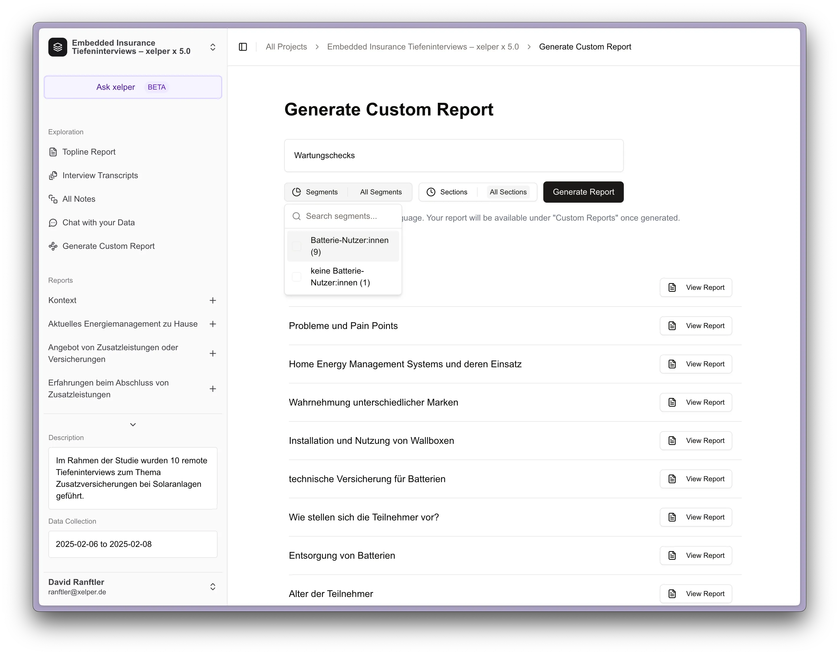 Custom Reports für individuelle Fragestellungen