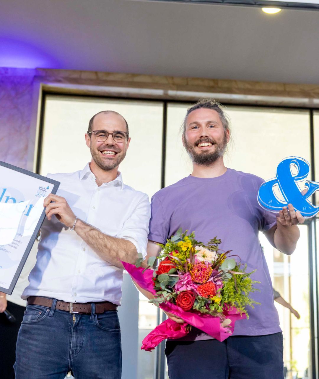 xelper Gründer bei der Newcomer Award Verleihung