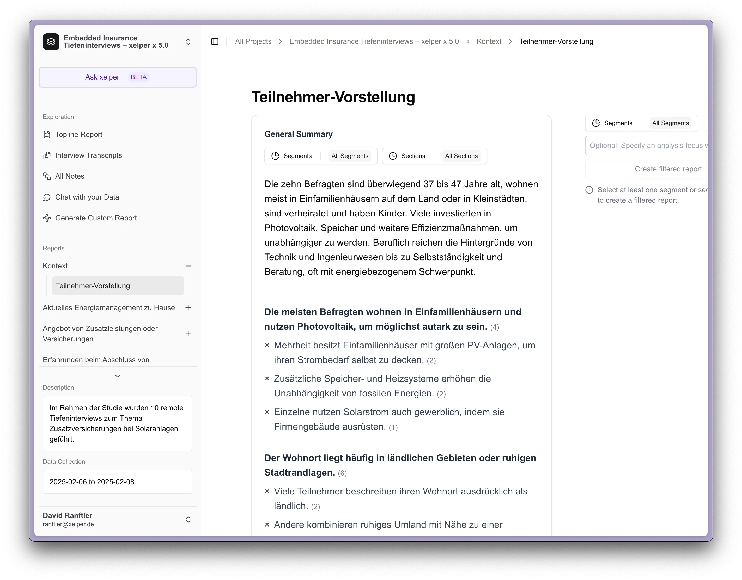 Umfassende Reports mit Textstellen-Verweisen
